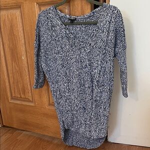 Express Blue and White Long Sleeve Dress
